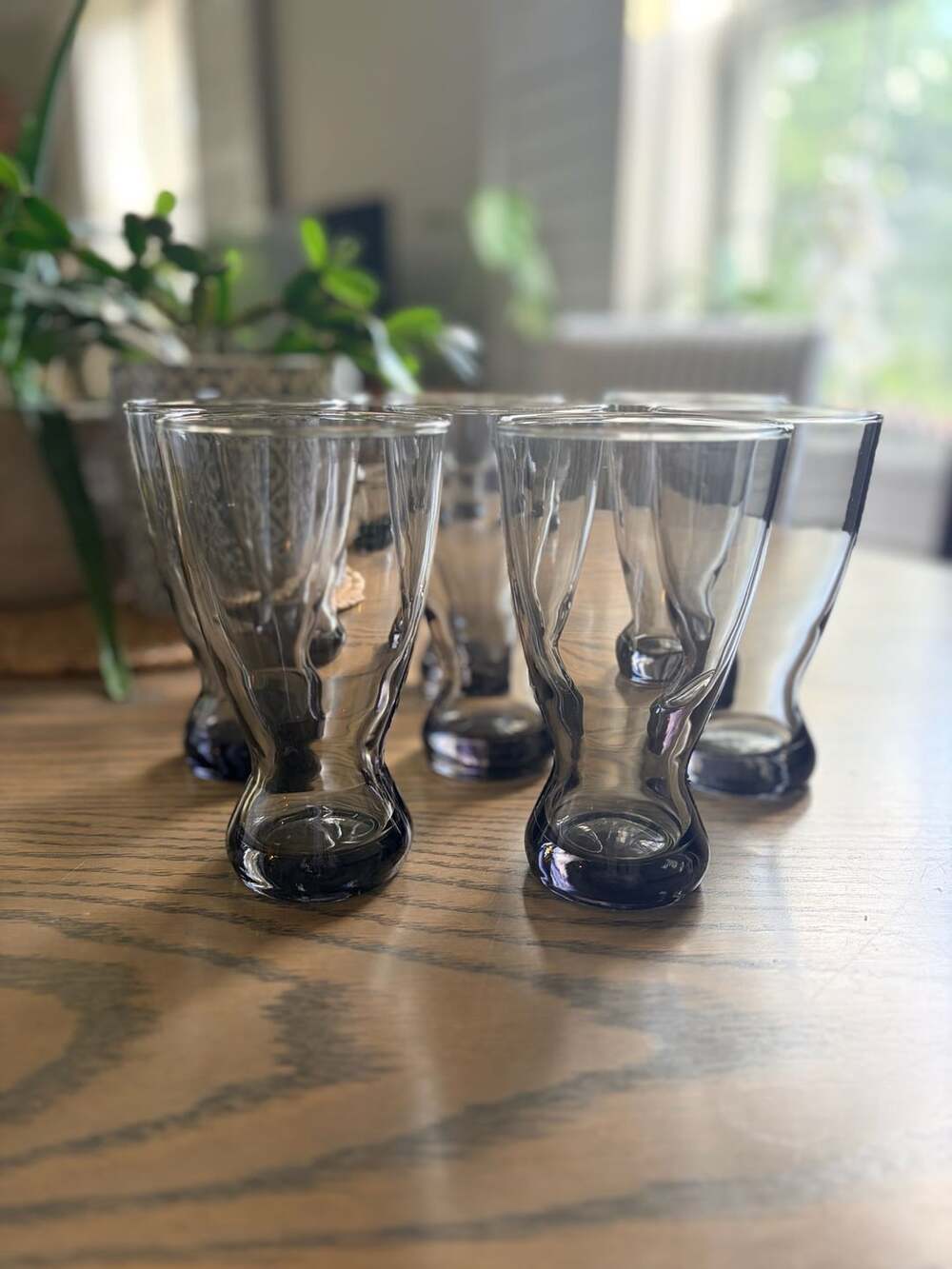 Vintage Libbey Smoke Gray Pilsner Tumbler Glasses Set of 8 Mid Century Modern